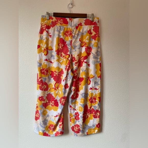 Cuddl Duds Colorful Floral Pull On Capri Summer Travel Casual Pajama Pants Med - Picture 4 of 7